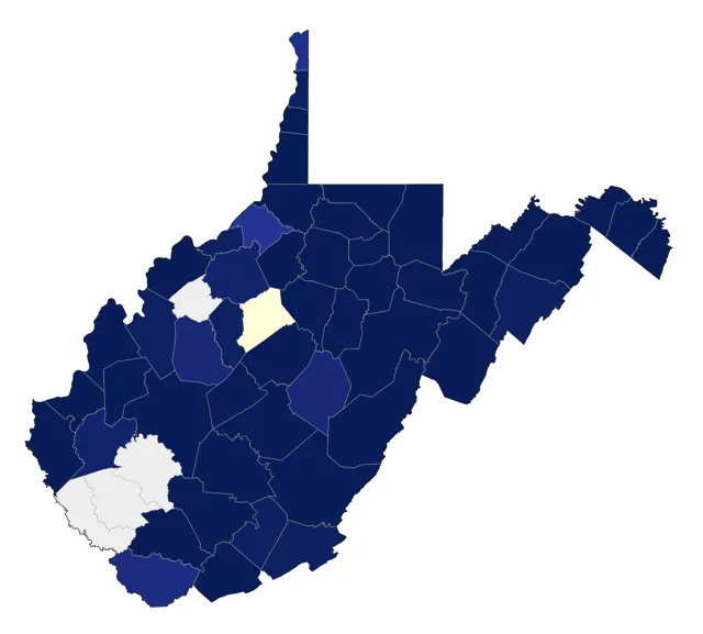 Blackpoll Warbler county map