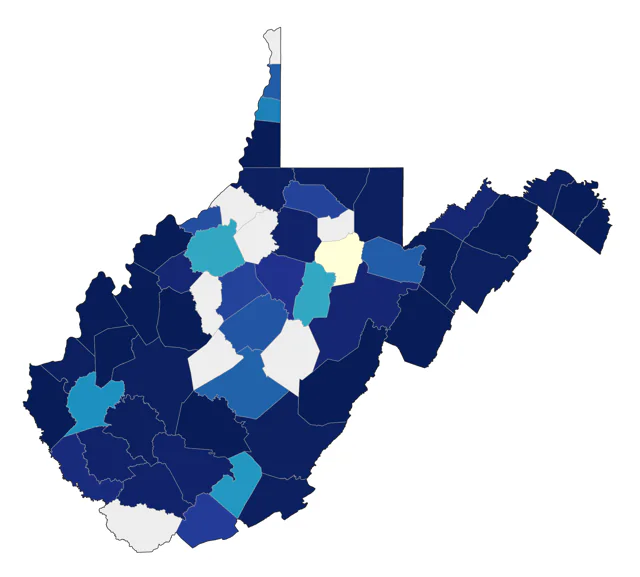 Blue Grosbeak county map