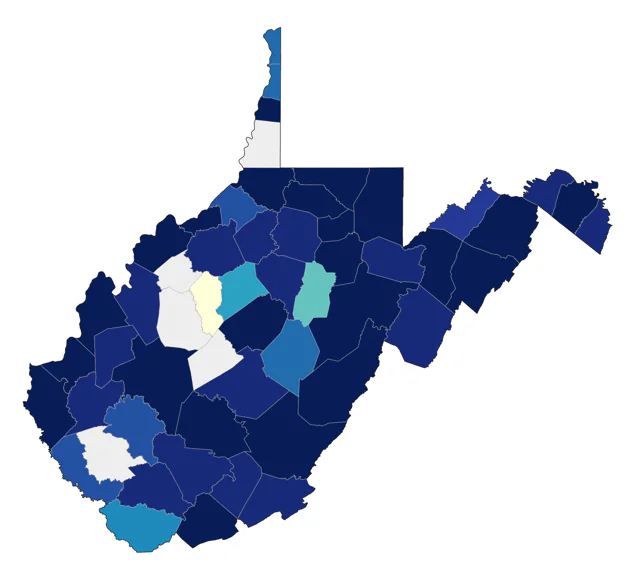Blue-winged Teal county map