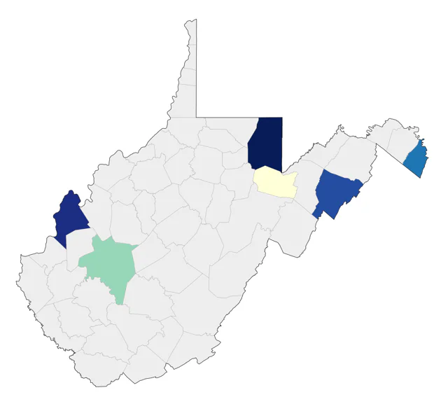 Buff-breasted Sandpiper county map