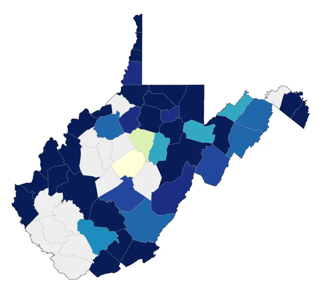Canvasback county map