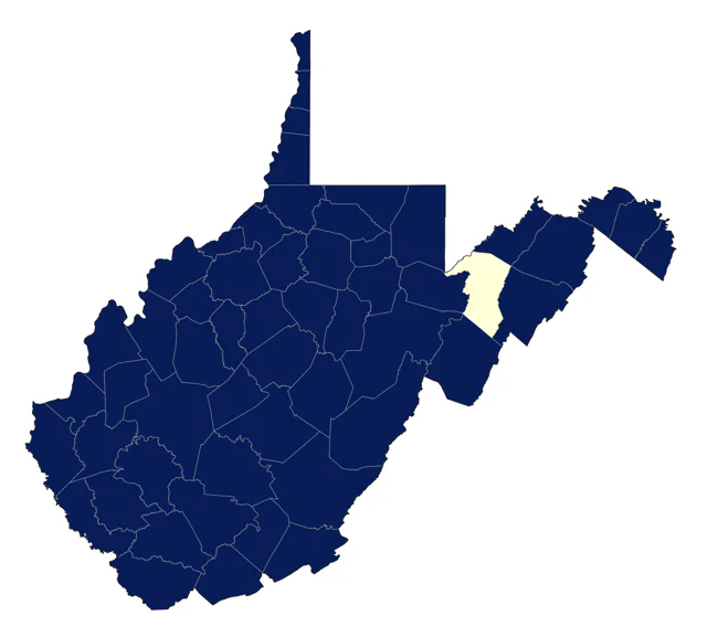 Carolina Chickadee county map