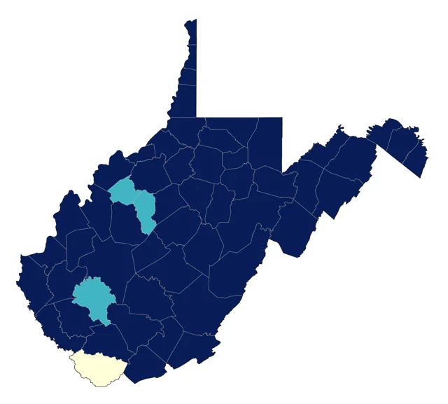 Cedar Waxwing county map