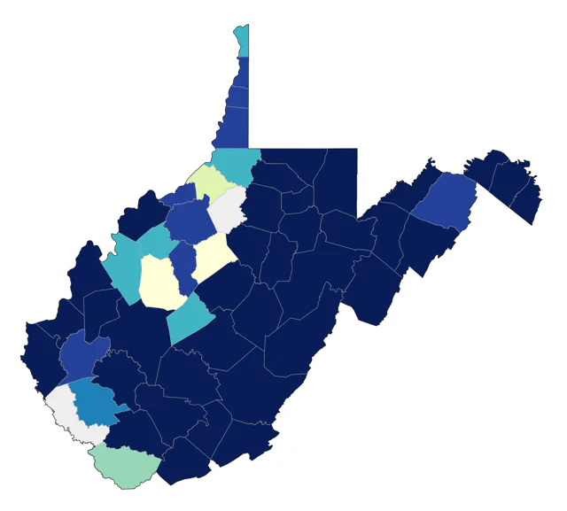 Chestnut-sided Warbler county map