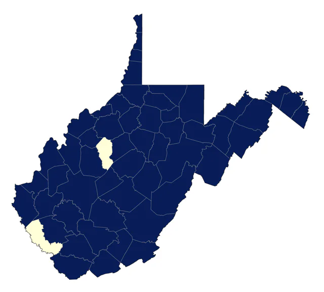 Common Raven county map