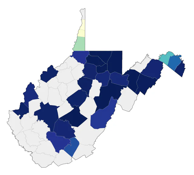 Connecticut Warbler county map