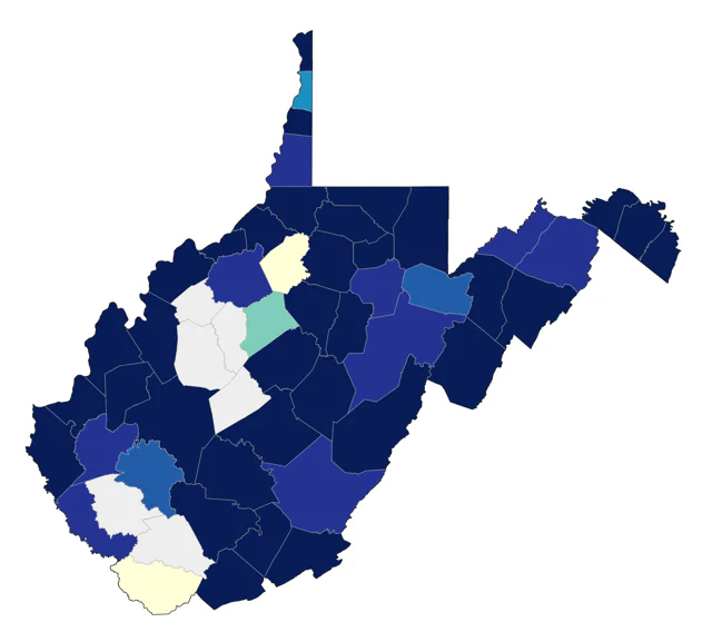 Double-crested Cormorant county map
