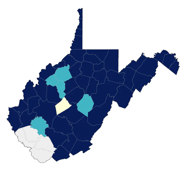 Eastern Warbling Vireo county map