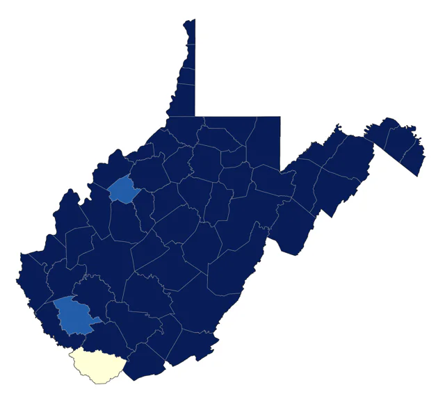 Eastern Wood-Pewee county map
