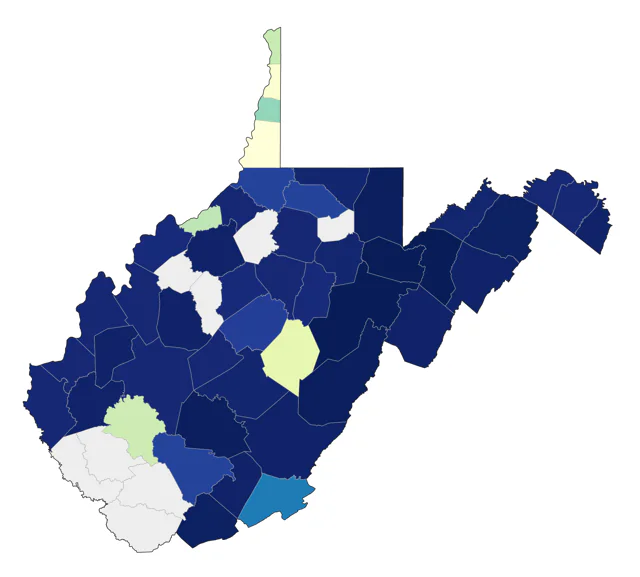Evening Grosbeak county map