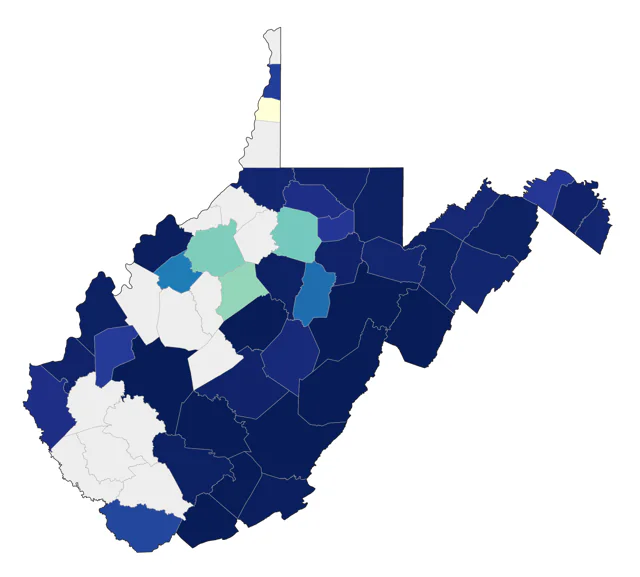 Golden-winged Warbler county map