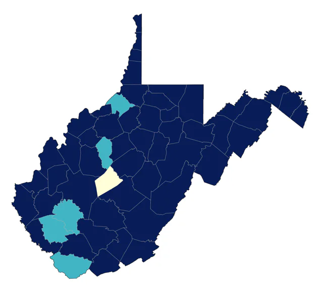 Great Blue Heron county map