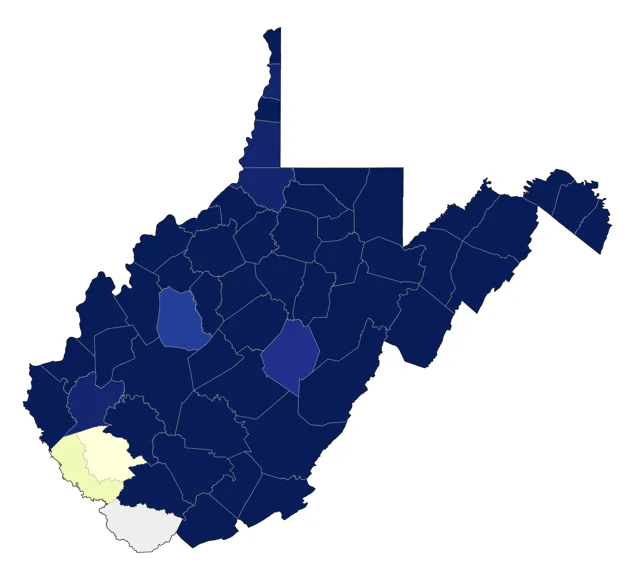 Great Crested Flycatcher county map