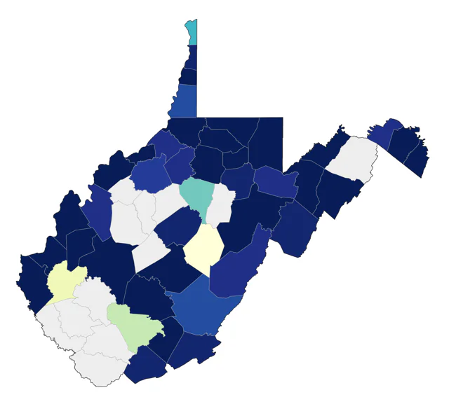Greater Scaup county map