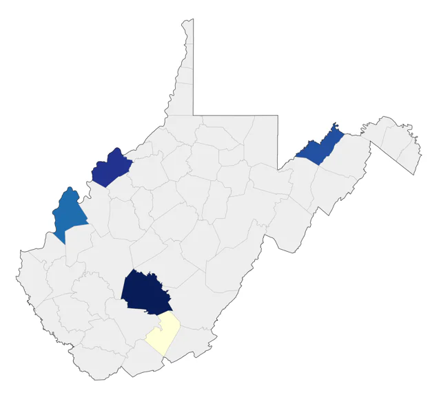 Harlequin Duck county map