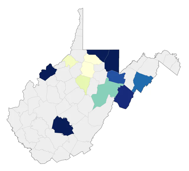 Helmeted Guineafowl county map
