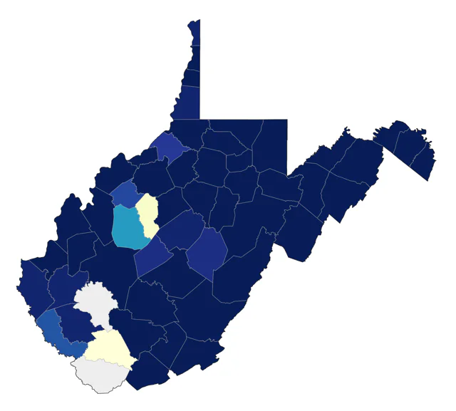 Hooded Merganser county map