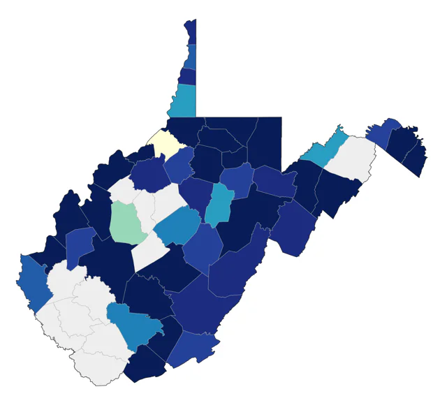 Horned Grebe county map