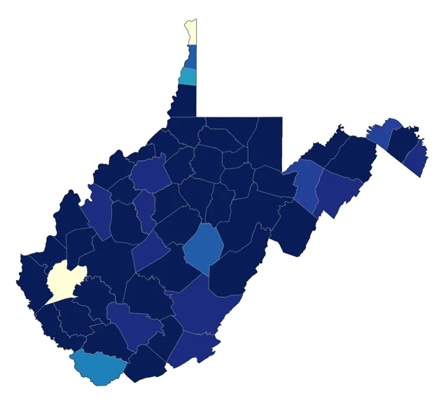 Kentucky Warbler county map