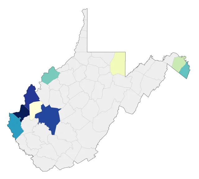 King Rail county map