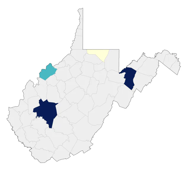 Kirtland's Warbler county map