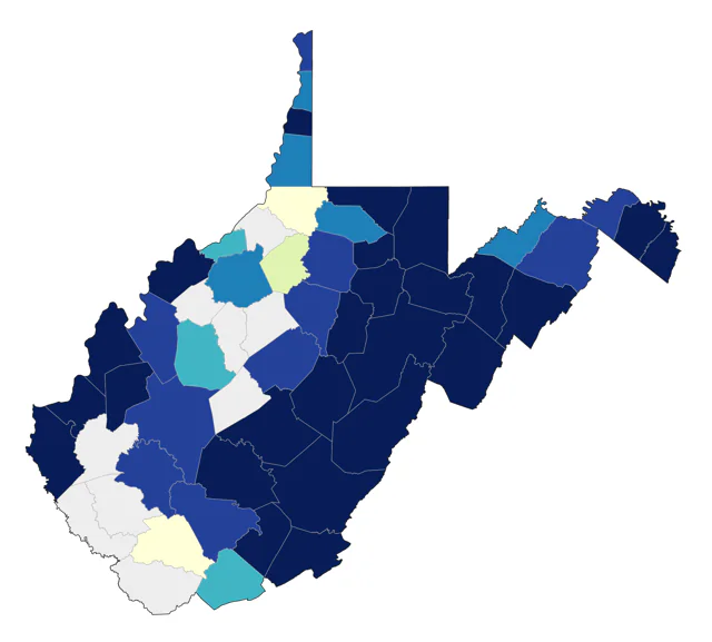 Least Flycatcher county map