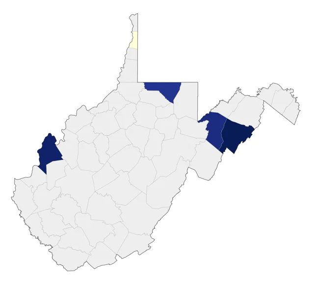 LeConte's Sparrow county map