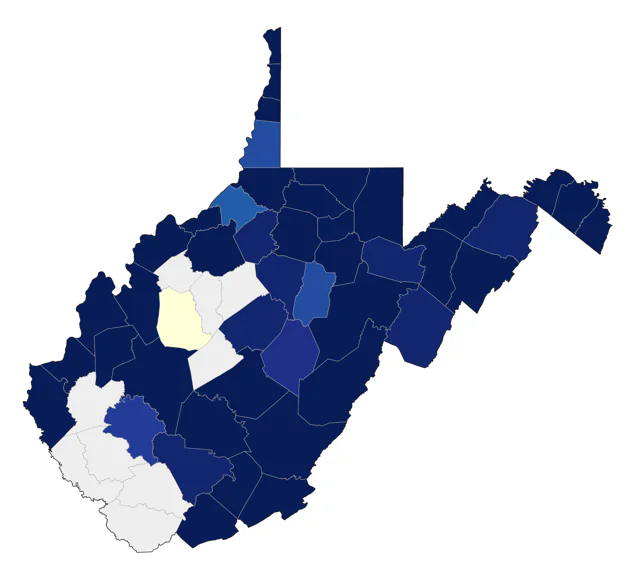 Lesser Scaup county map