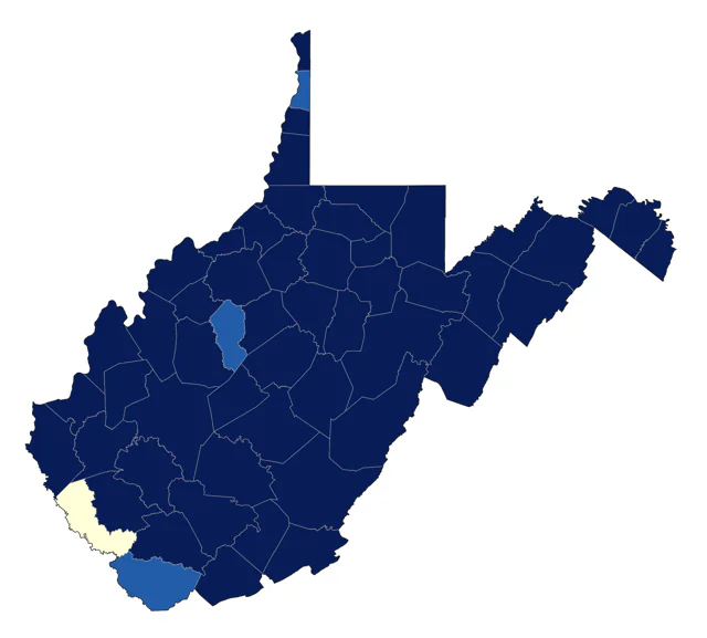 Louisiana Waterthrush county map