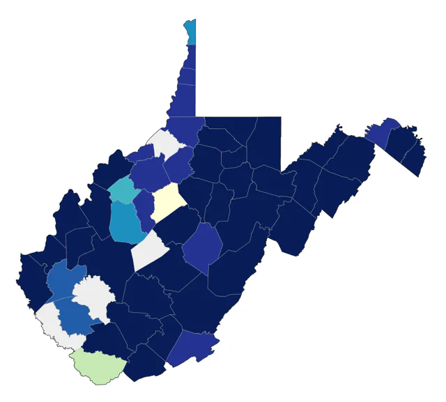 Magnolia Warbler county map