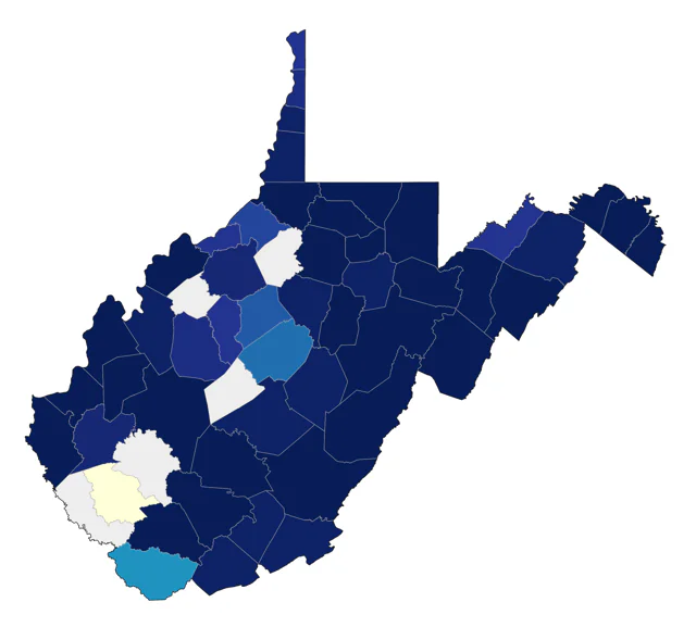 Nashville Warbler county map