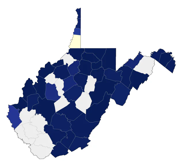 Northern Shoveler county map