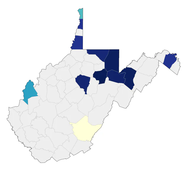 Northern Shrike county map