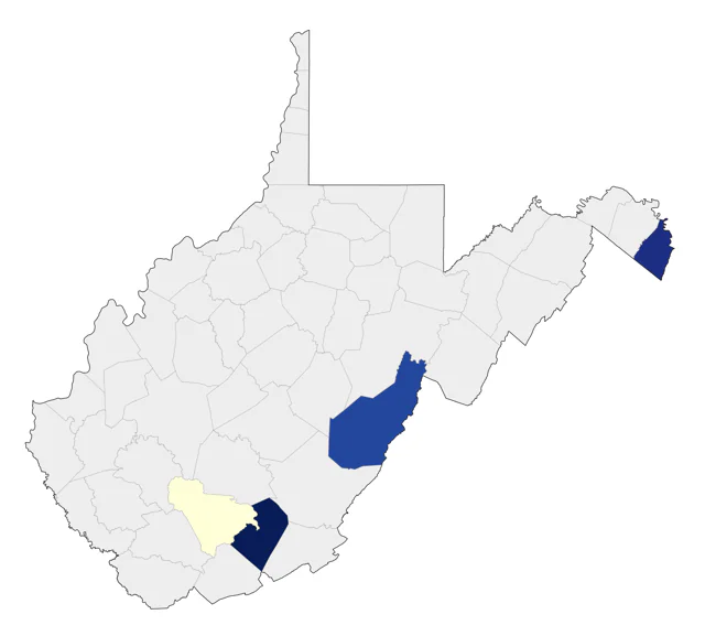 Painted Bunting county map