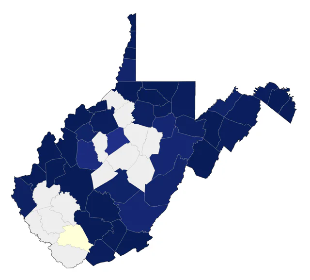 Peregrine Falcon county map
