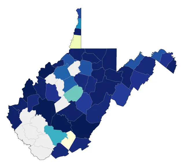 Philadelphia Vireo county map