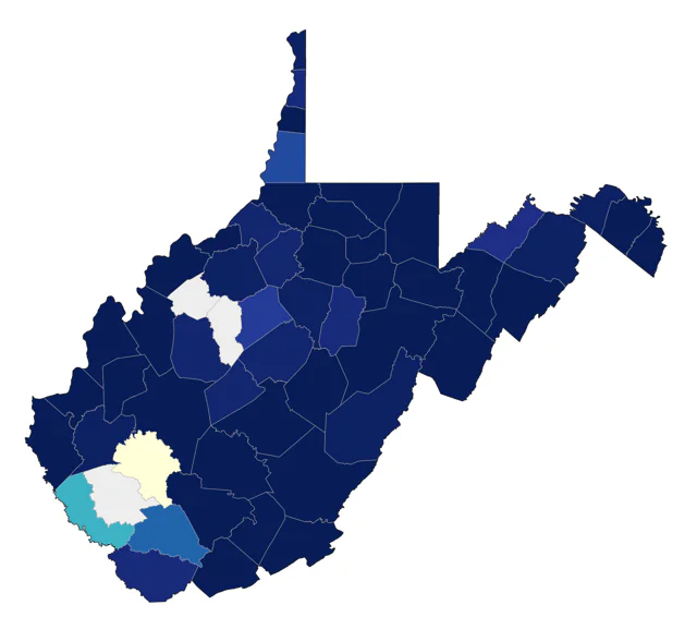 Pied-billed Grebe county map
