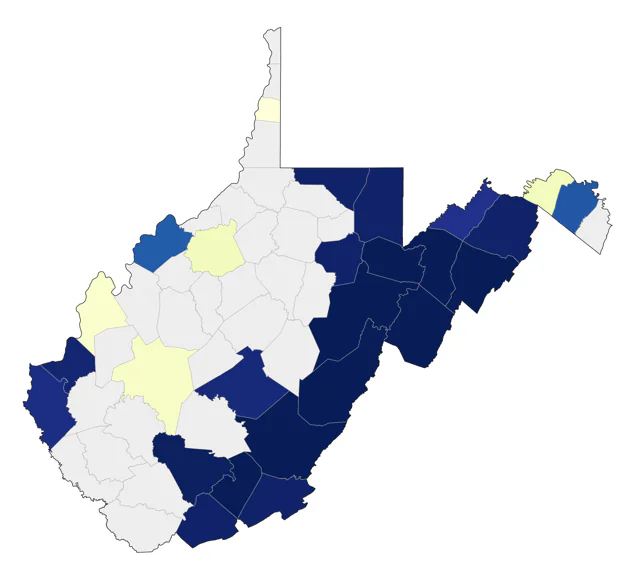 Red Crossbill county map