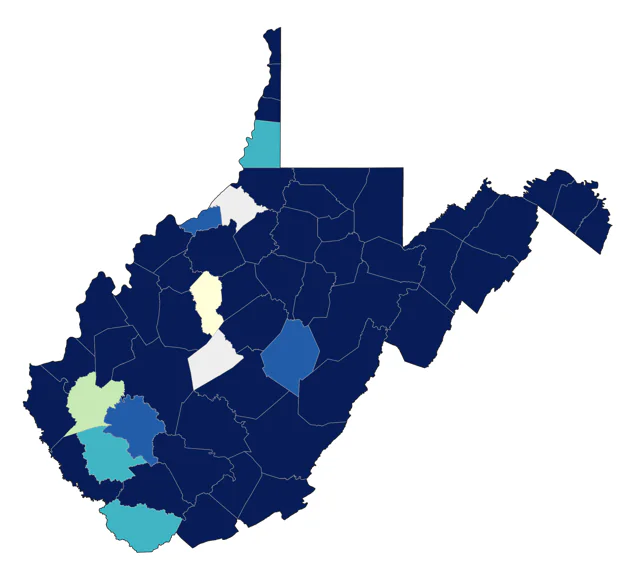 Red-headed Woodpecker county map
