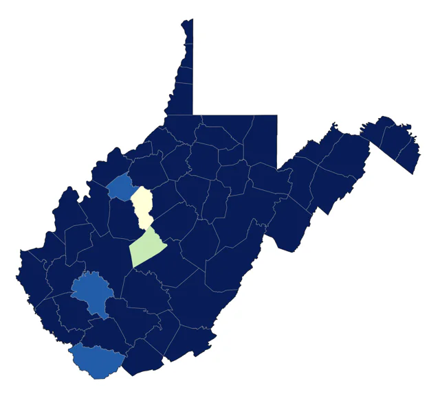 Red-shouldered Hawk county map