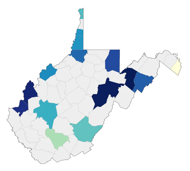 Ruddy Turnstone county map