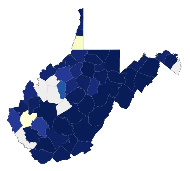 Ruffed Grouse county map