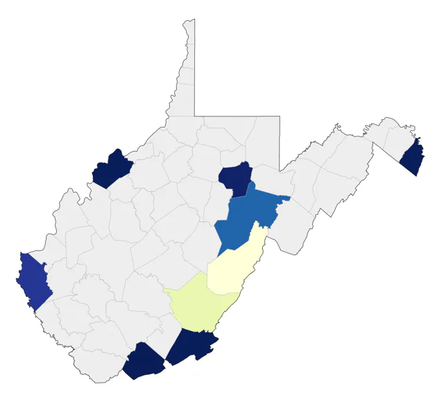 Swallow-tailed Kite county map