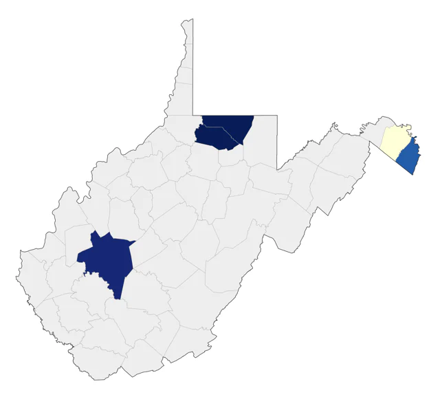 Tricolored Heron county map