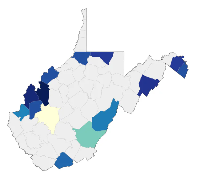Western Sandpiper county map