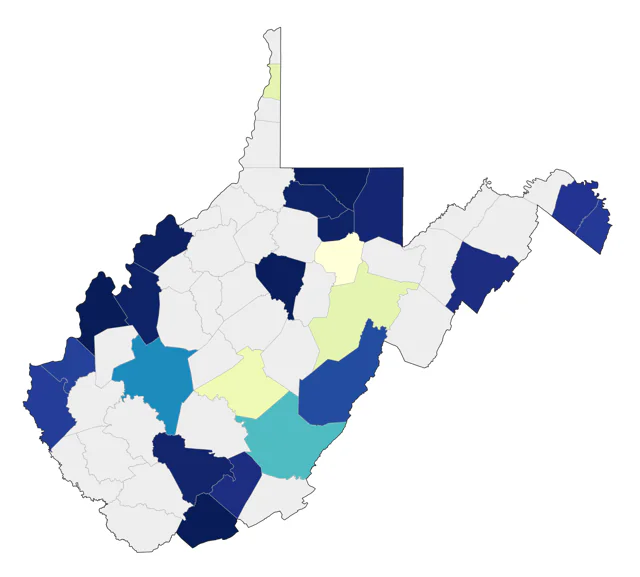 White-rumped Sandpiper county map