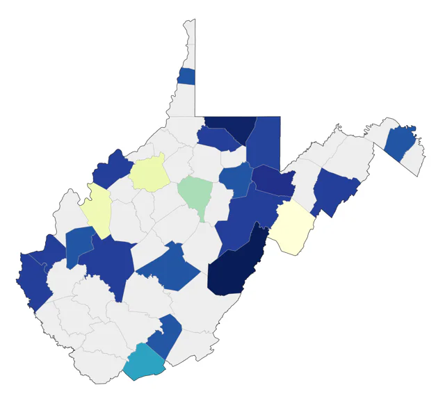 White-winged Crossbill county map
