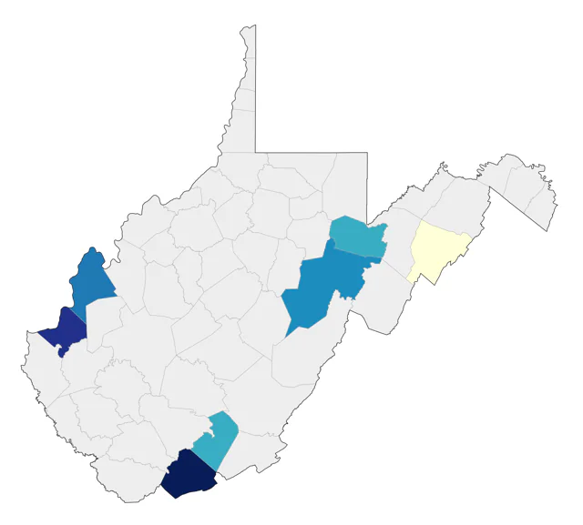 White-winged Dove county map