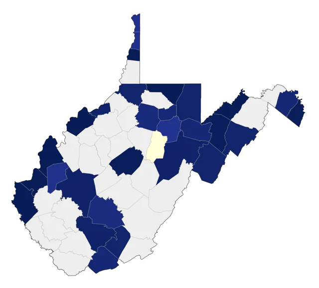White-winged Scoter county map