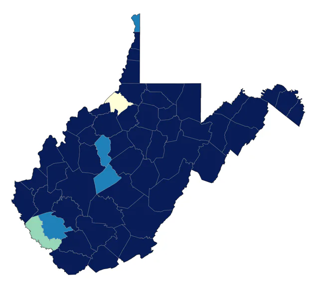 Wild Turkey county map